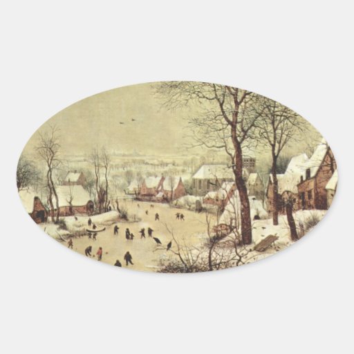 Winter Landscape with a Bird Trap - 1565 Sticker