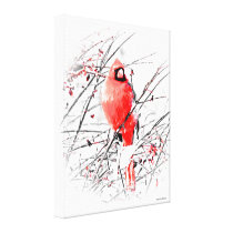 WINTER MALE CARDINAL GALLERY WRAPPED CANVAS
