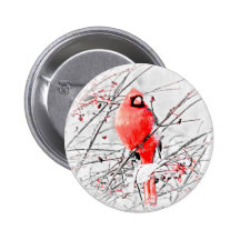 WINTER MALE CARDINAL PIN