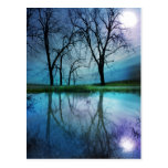 Winter moon , postcard
