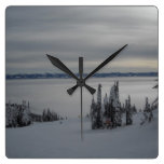 Winter Mountain Scene Clock