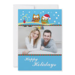 Winter Owl Holiday Photo Card Invitations
