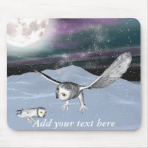 Winter owl mouse pad