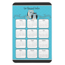 Winter Owls 2012 Calendar Magnet