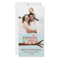 Winter Owls Family Photo Card