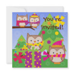 Winter Owls Holiday Birthday Invitation