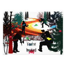 Winter Paintball in the Woods Custom Announcements