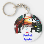 Winter Paintball in the Woods Keychains