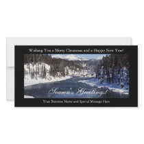 Winter River Flat Business Christmas Greeting Card Personalized Photo Card