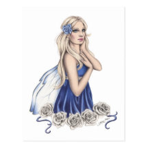 Winter Rose Fairy Postcard