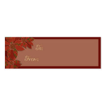 Winter Rose Skinny Gift Tag Business Card