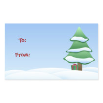 Winter Scene Gift Labels Sticker