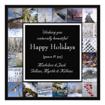 Winter Scenes Custom Happy Holidays Christmas Card Personalized Announcement