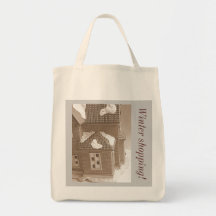 Winter shopping tote bag