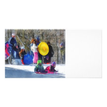 Winter - Sledding in the Park Photo Card Template