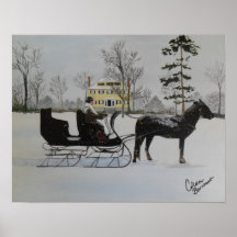 Winter sleigh posters