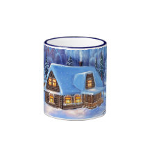 Winter Snow Scene December Happy Holidays Mug