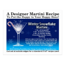 Winter Snowflake Christmas Martini Recipe Postcard