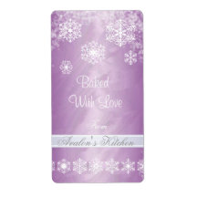 Winter Snowflake Pink Foil Holiday Baking Label