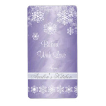 Winter Snowflake Purple Foil Holiday Baking Label