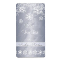 Winter Snowflake Silver Foil Holiday Baking Label