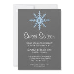 Winter Snowflake Sweet 16 Birthday Party invitations