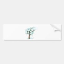 Winter Snowflake Tree Bumper Stickers