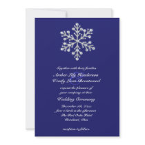 Winter Snowflake Wedding Invitation 2 indigo