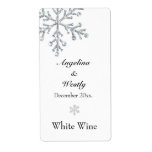 Winter Snowflake Wedding Wine Label