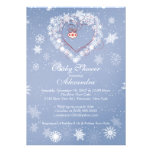 Winter Snowflakes Heart Baby Shower Invitation