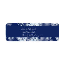 Winter Snowflakes Icy Blue Return Address Labels