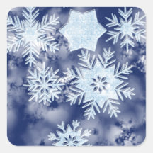 Winter Snowflakes Icy Blue Sticker