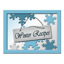 Winter Snowflakes Recipe Cards Postcard