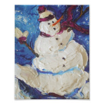 Winter Snowman Christmas Fine Art Poster Photo