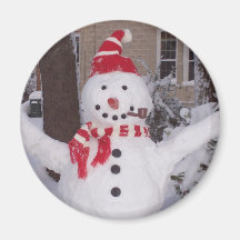 Winter Snowman Fridge Magnet