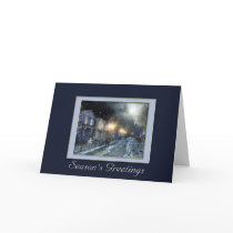 Winter Street Scene Holiday Greeting