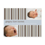 Winter Stripes Blue • Baby Announcement postcards