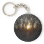 Winter Sunrise Between Trees Keychains