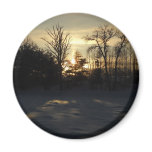 Winter Sunrise Shadows Refrigerator Magnet