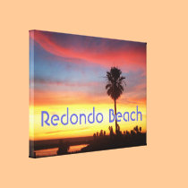 Winter sunset in Redondo Beach, CA canvas prints