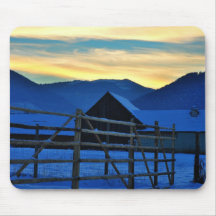 Winter sunset mouse pad