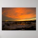 Winter Sunset Over Harlan Lake