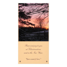Winter sunset photo card