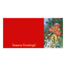 Winter Toadstoole, Seasons Greetings! Fotokarte