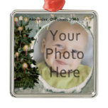 Winter Tree and Candles Photo Christmas Ornament ornaments