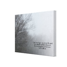 Winter Trees in Fog - Khalil Gibran Quote Stretched Canvas Prints
