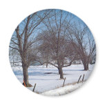 Winter Trees on a Farm in Iowa Refrigerator Magnets