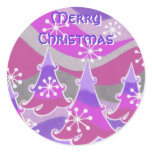 Winter Trees purple 'Merry Christmas' sticker