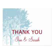 Winter Trees Thank You Wedding Post Card