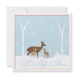 Winter Twin Deers Baby Shower Invitation